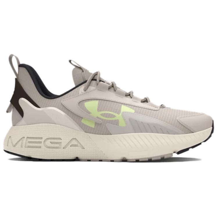 Under Armour HOVR Mega 2 Устойчивые к истиранию Низкие Беговые кроссовки Унисекс Серый Зеленый 3026629-109