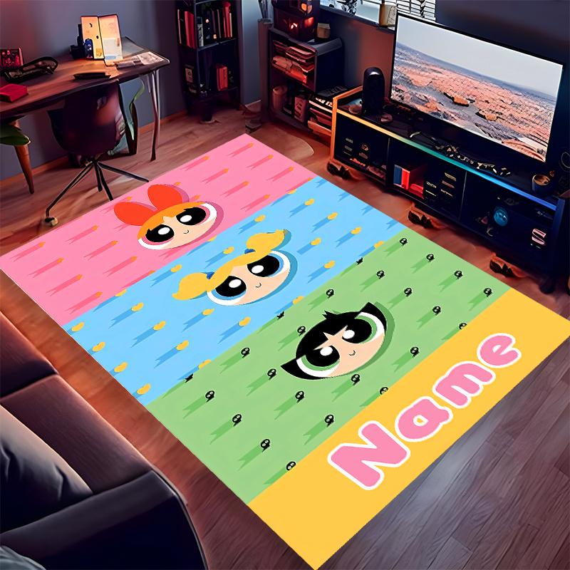 Custom personalization The Powerpuff Girls Print Area Rug - Soft, Washable Non-Slip Indoor Mat,Living Room,Home&Office Decorative Rug