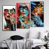 Граффити Женский Портрет Картина Холст Печать Комиксы Постеры и принты Поп-Настенное Искусство Украшение Гостиной Уникальная Фреска Без Рамки