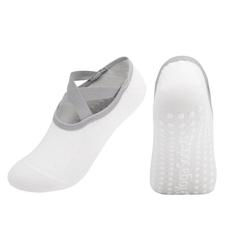 Женские носки для йоги с пятью пальцами, силиконовые нескользящие бандажные носки для балета, пилатеса, дышащие хлопковые спортивные носки с открытой спиной для танцев в помещении