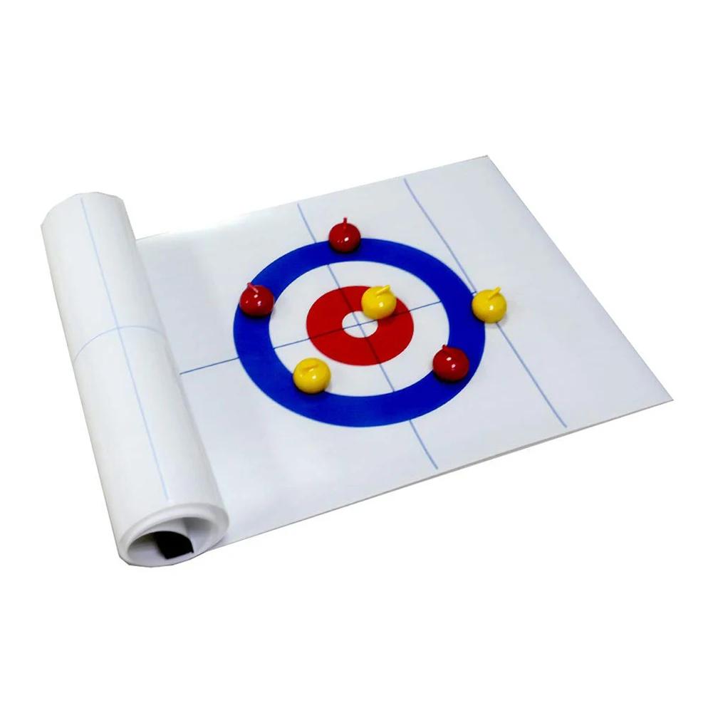 Tabletop Curling Game with 8/16 Tabletop Curling Stones Compact Curling Board Game Sport Party Game Equipment for Kids & Adults