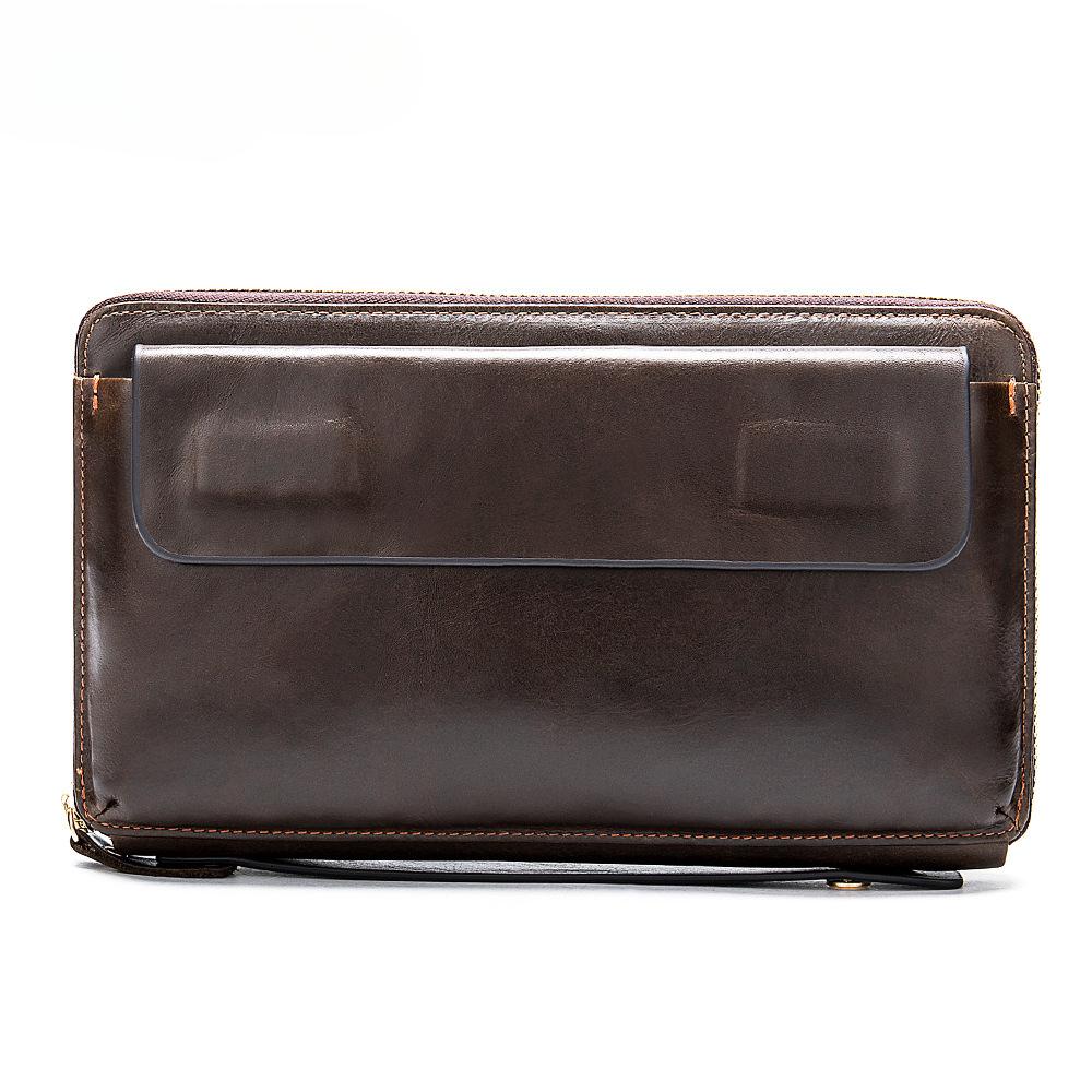 Purses Men's Soft Leather Men's Clutch Business Leather Wallet Long Door Card Bag Large Handbag