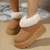 Fashion Women Boots 2025 New Fashion Snow Boots Women Winter Thick Bottomed Comfortable Platform Shoes Versatile Slip-On Ankle Boots