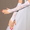 Свадебная Вечеринка Цветочные Локтевые Женские Женские Перчатки Тонкие Перчатки Митенки без пальцев Длинные Кружевные Перчатки