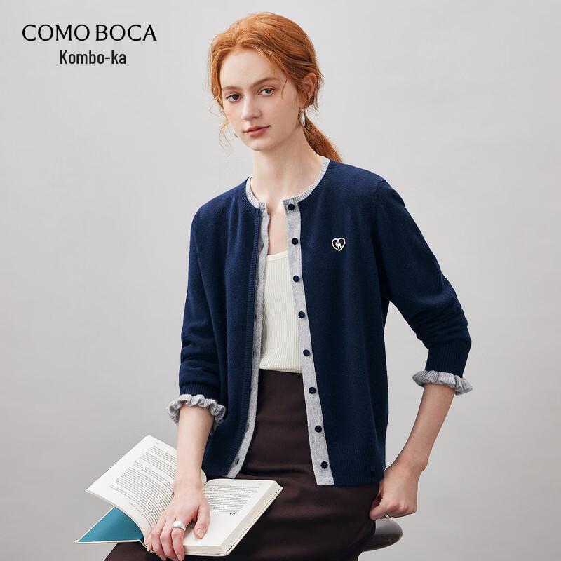 Women's 100% Cashmere Faux Two-Piece Cardigan Sweater
