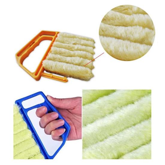 Window Blind Duster Cleaning Brush Non-Slip Handle 7 Finger Air Conditioner Vent Cleaning Scrubber Mini Blinds Washable Tool