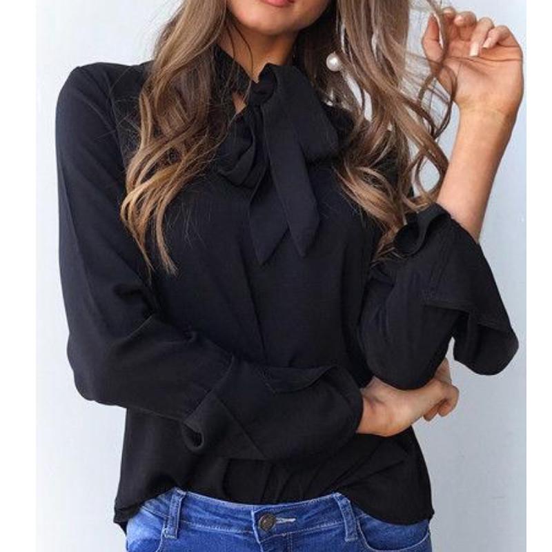Solid Color Ladies Casual Tops Women Summer Loose Top Long Sleeve Blouse For Daily Wear