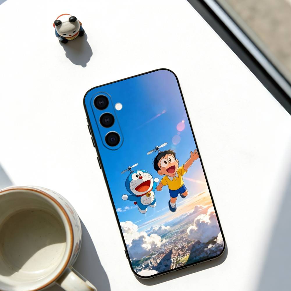 Nobita Nobi Phone Case For Samsung Galaxy A73,A72,A71,A70,A53,A52,A51,Soft Black Cover