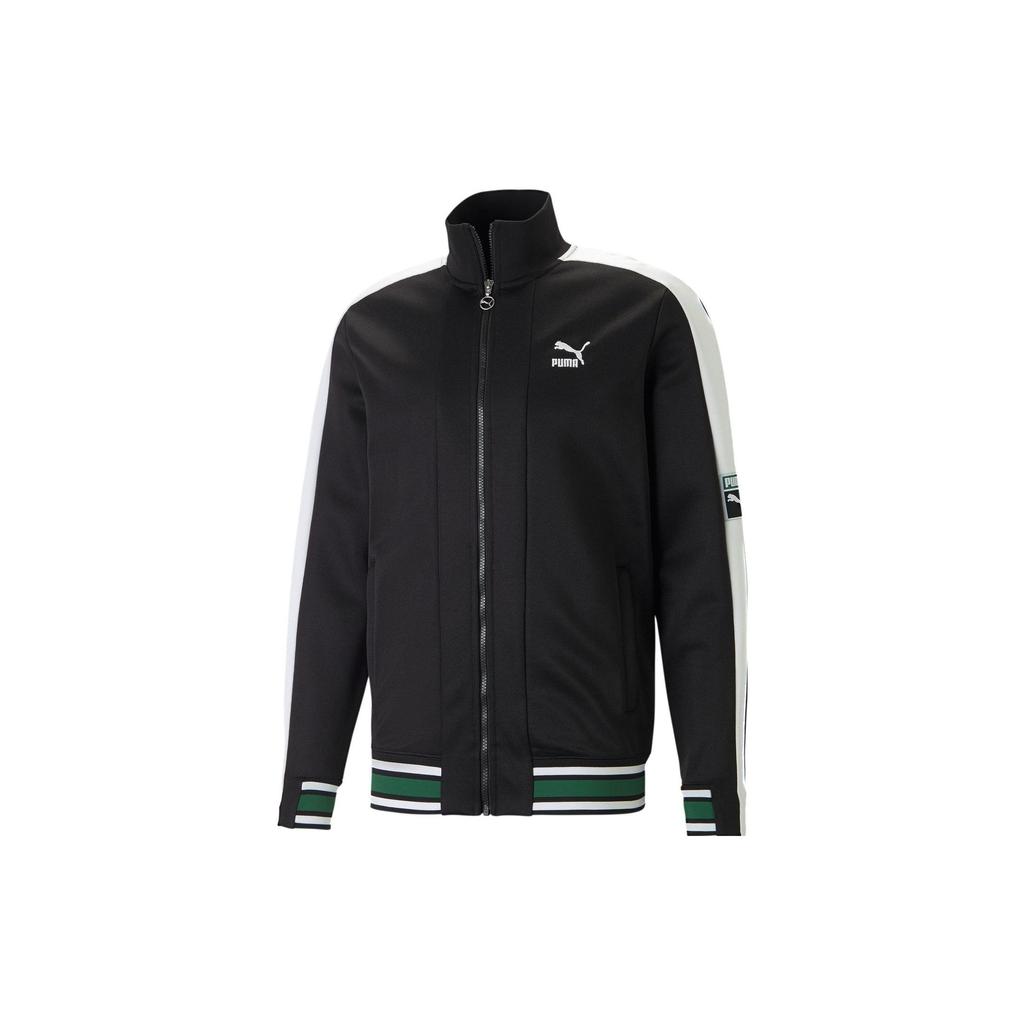Puma T7 Archive Remaster Track Jacket With Colorblock Logo And Stand-Up Collar Men Jackets Black 620576-01