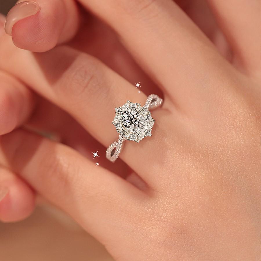 Кольцо с муассанитом «Секретный синий фейерверк» в форме яйца голубя: Новое Серебряное Кольцо S925 Роскошное Алмазное Предложение 2026