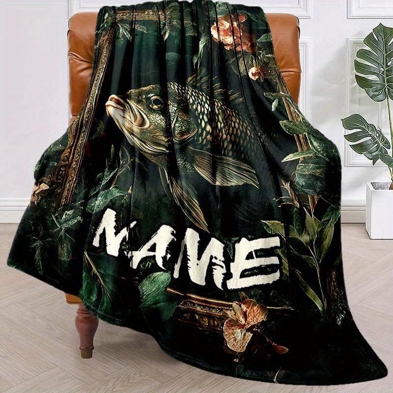 Fascinating Fish Customize Your Name Blanket Warm Comfortable And Soft Blankets Are Suitable For Home Lunch Break Blanket Office Sofa Sofa Gift To