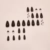 Tea brown love temperament white fashion ins wind removable wear armor 24 pieces press on nails