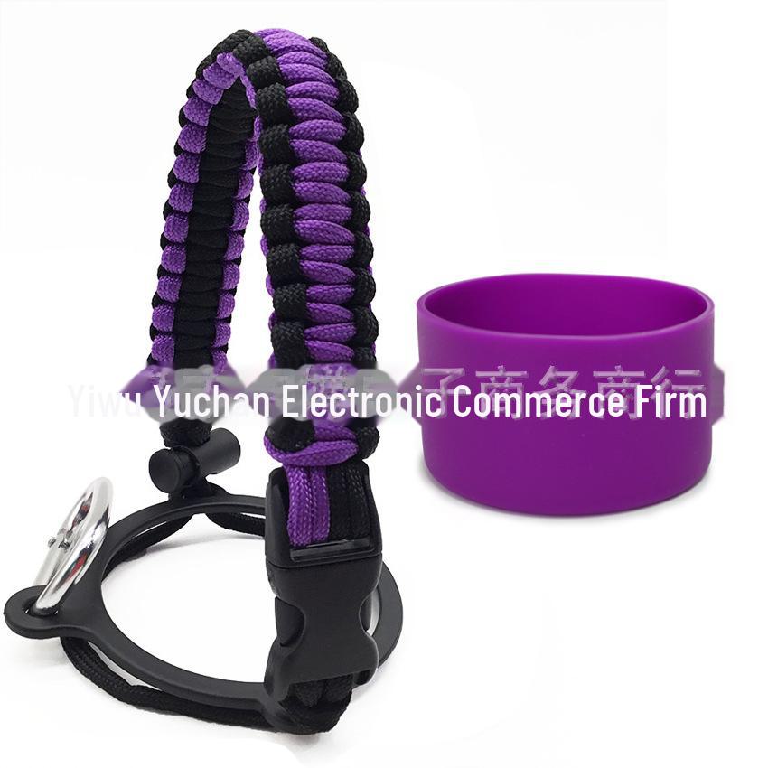 Top Thermos Cups with Silicone Non-Slip Sleeves, Hand-Woven Ropes, and Cup Handles