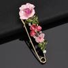 Elegant  Pin Flower Enamel Brooch Women Simple Lapel Pin Accessories