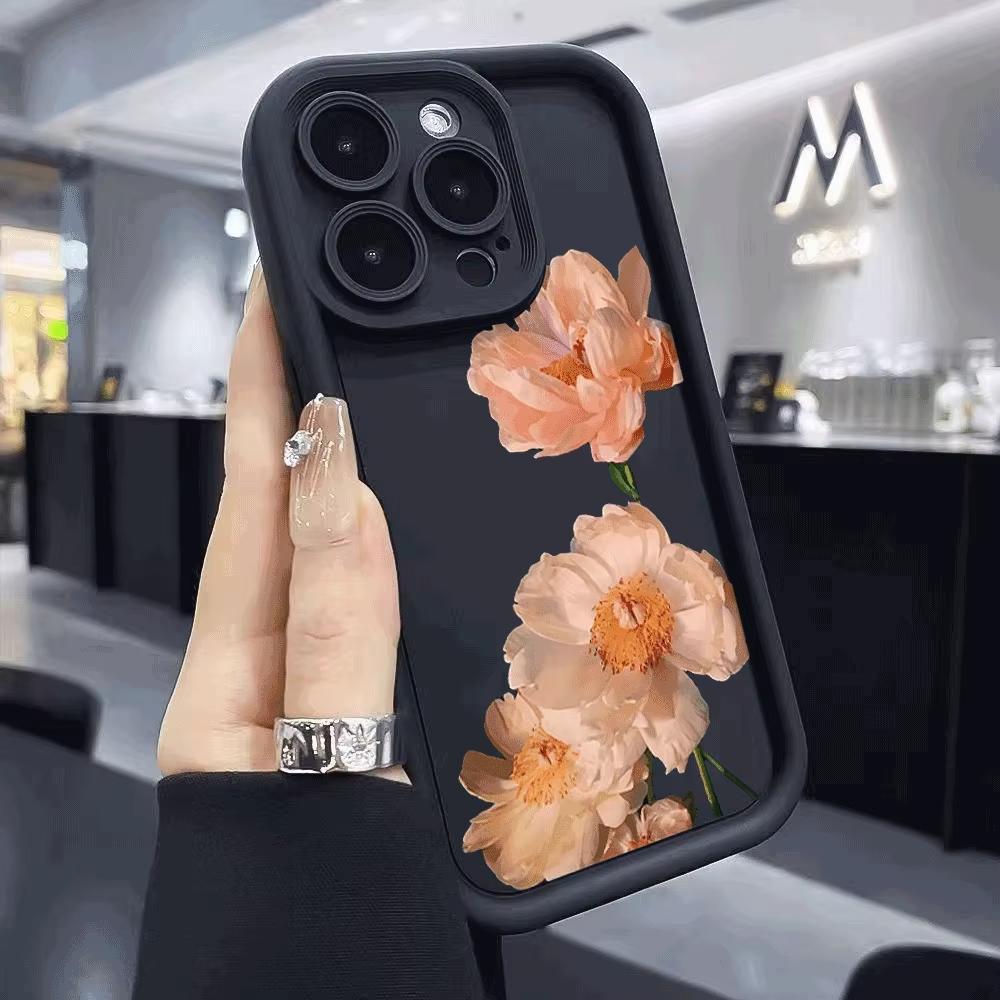 Ударопрочный чехол для телефона с цветами персика для Samsung S25 FE Plus Ultra S24 S23 S22 S21 A70 A30 M33, противоскользящая мягкая крышка из ТПУ