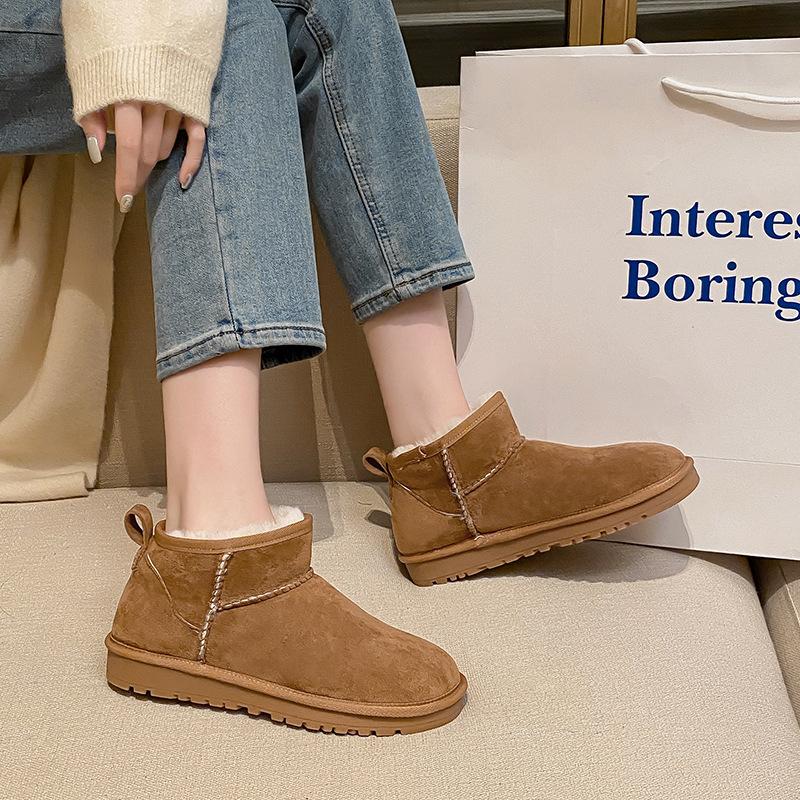 Короткие ботинки Weiwei girl 2913-3 на платформе, зимние меховые сапоги для снега, короткие, из утолщенного бархата и хлопка, женские