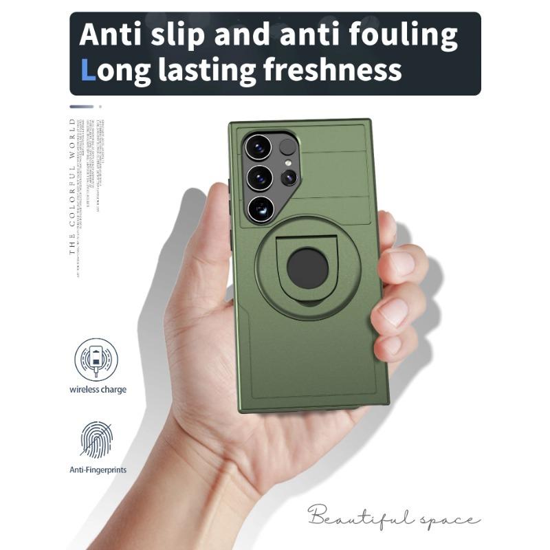 Heavy-duty Armored 2-in-1 Fall-proof Case for Samsung Galaxy S25 Ultra S24 FE S25 S24 Plus Magnetic Ring Stand Phone Case