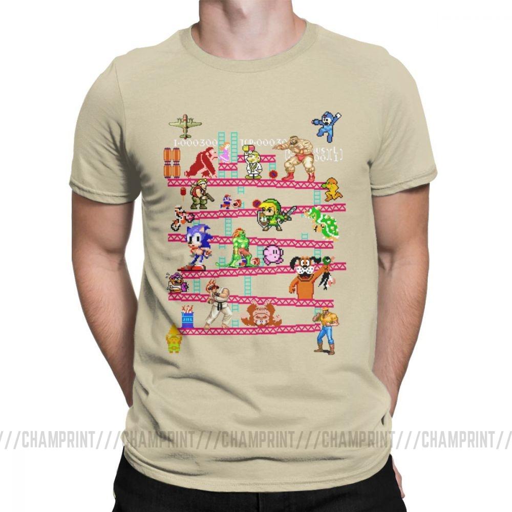 Men Arcade Game Collage T Shirts Console Game Vintage Style Tee Shirt Classic La Camiseta