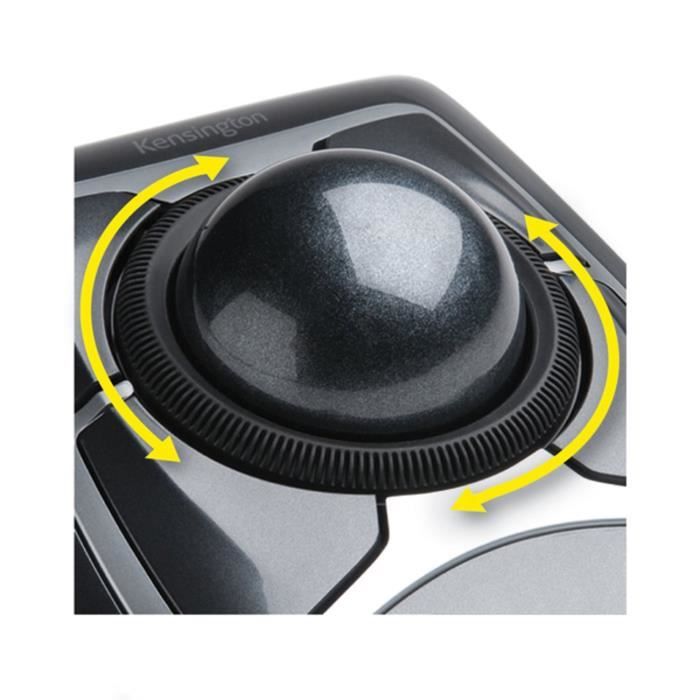 Kensington, trackball filaire expert mouse, câble usb, compatible pc et mac®, noir
