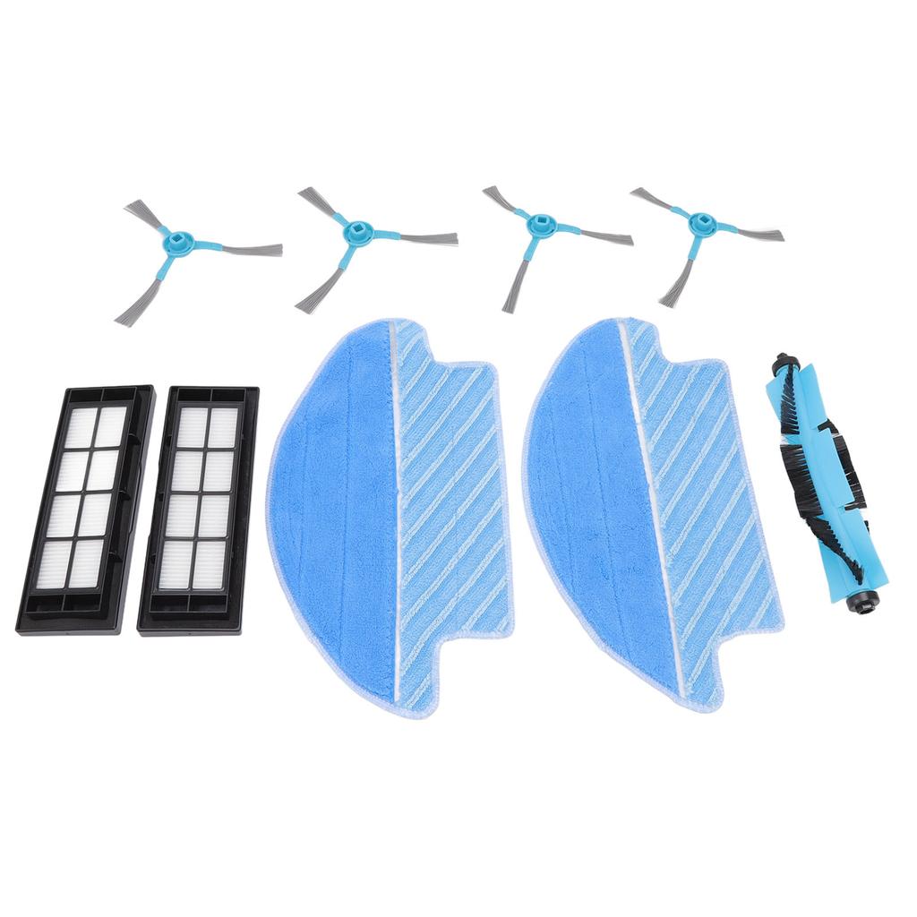 9 Pcs Vacuum Parts Replacement Main Brush Side Brush Filter Mop Vacuum Cleaner Accessories Kit for Conga 3090