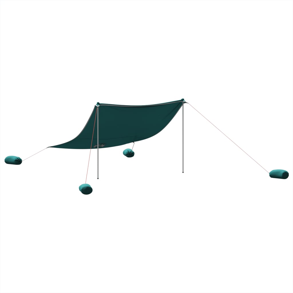 Beach Shade Tent with Sandbags Green 304 x 300 cm