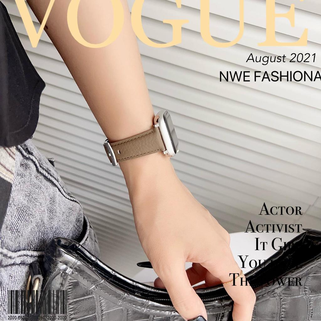 Совместимый кожаный ремешок для Apple Watch S10 - Узор личи, iWatch 9876, SE, Ultra