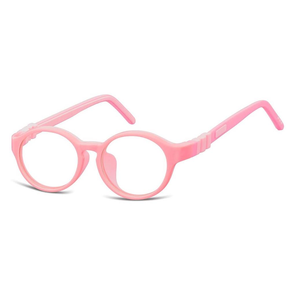 Flexible children' clear lens rectangular glasses frames + Sunoptic K5C black elastic