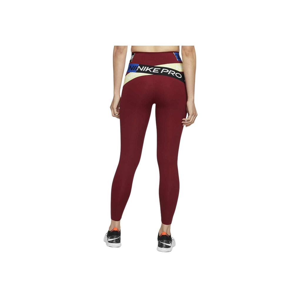 Nike Женские брюки для фитнеса One Luxe Dri-FIT с перекрестной резинкой и логотипом, темно-красные CJ3386-677