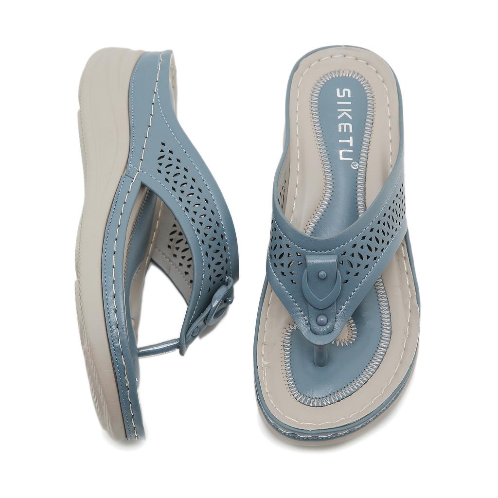 JS новые модные женские сандалии с круглым носком и полым носком, повседневные сандалии большого размера