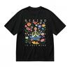 Men's Fashion Classic T-Shirt Peaceful Lady with Colorful Blooms Graphic Tee