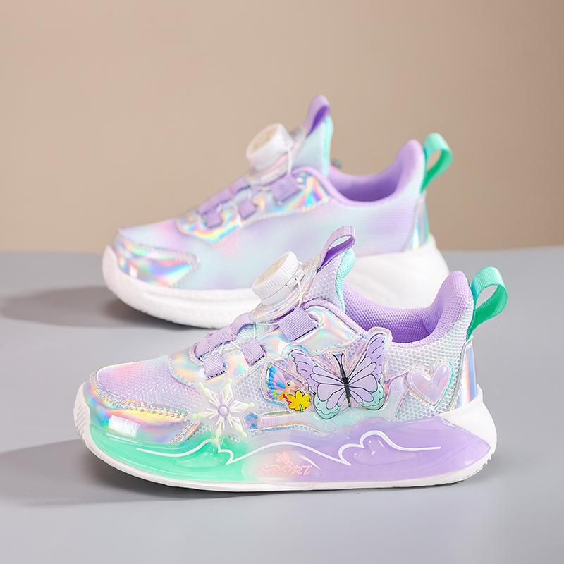 Обувь для девочек 3-16 лет детская спортивная обувь 2025 весна и осень новая дышащая сетка обувь для девочки папины кроссовки