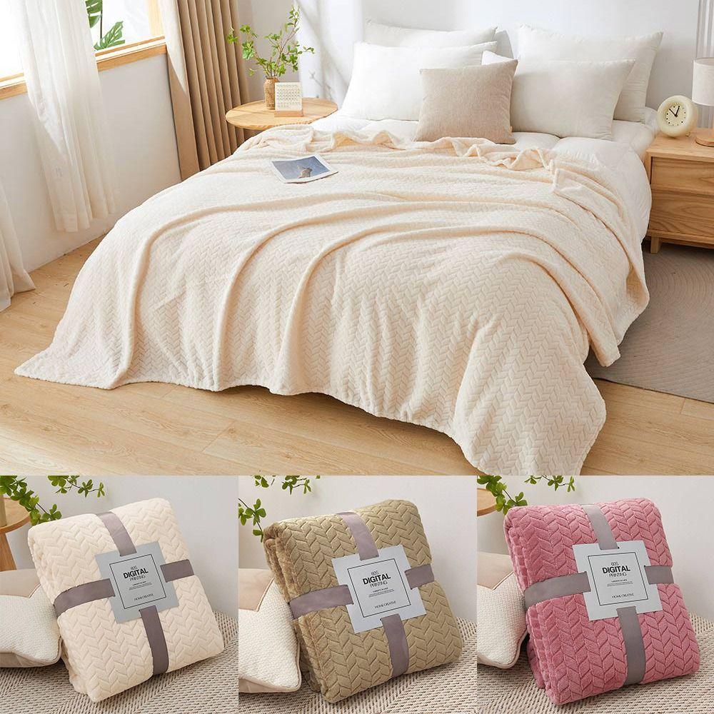 Fluffy Warm Blanket Solid Color Conditioning Quilt New Throw Blanket Home Office