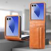 PU Leather Phone Case for Samsung Galaxy Z Flip 8 7 6 5 4 3 Flip8 Flip7 FE Flip6 Flip5 Folding One-piece Card Holder Cover XL002
