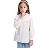 Romon Kids Рубашка в французском стиле с воротником-жабо для девочек, весна-осень, новая, белая, универсальная блузка, белая, 110