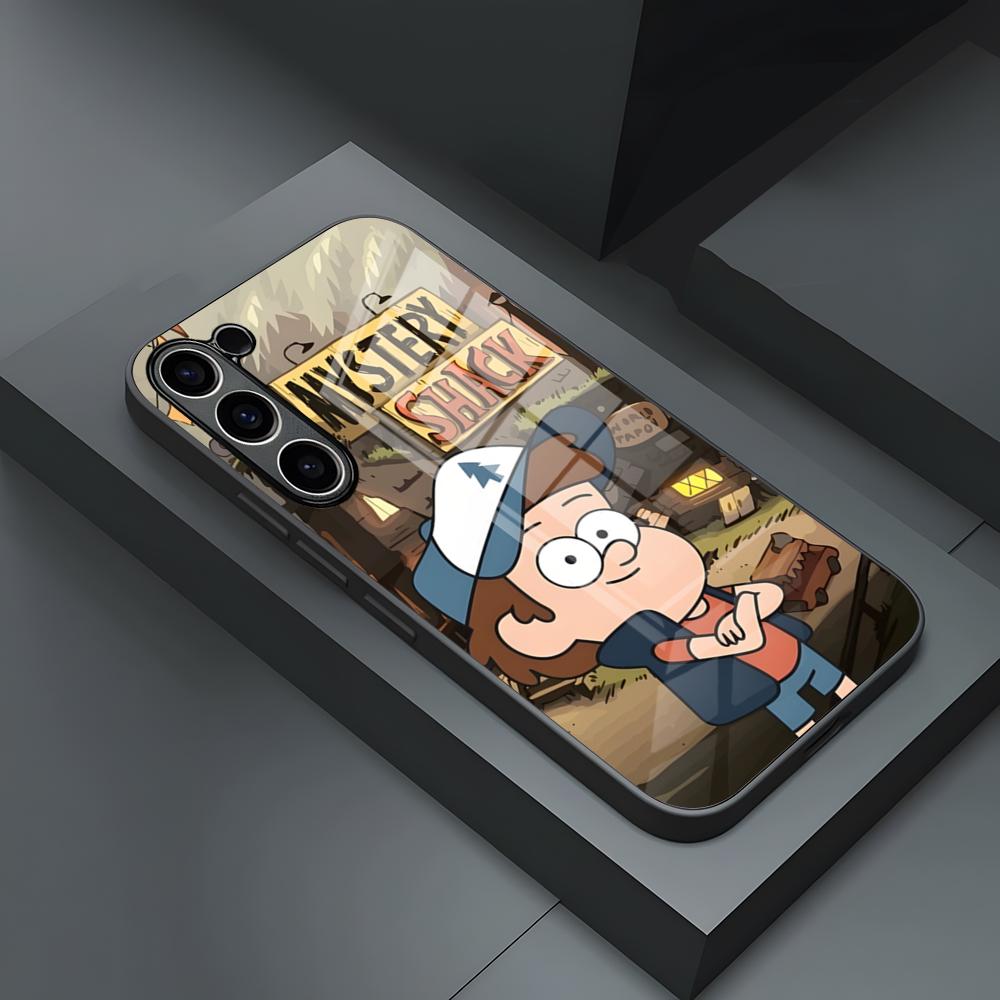 Мультяшный чехол для телефона Гравити Фолз Мэйбл Пайнс для S25 Ultra Samsung S26 S23 S24 Fe S22 S20 S21 Plus A54 A34 A53 A16 Стеклянная крышка