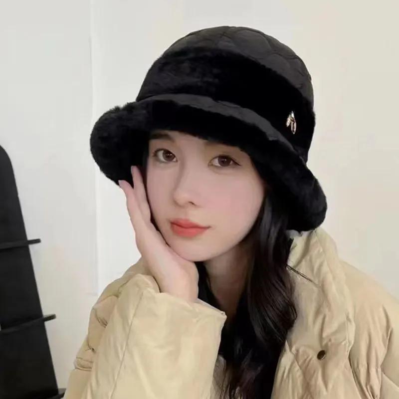 WTEMPO Зимняя утолщенная теплая плюшевая шапка-ведро для женщин, ветрозащитная, морозостойкая, с защитой от ушей и диким краем