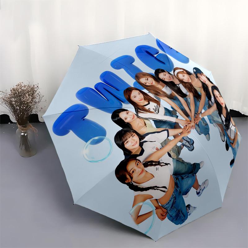 1pc TWICE Group Photo Umbrella with Plastic Handle,Suitable for All Seasons Home Travel Outdoor UmbrellaM1309