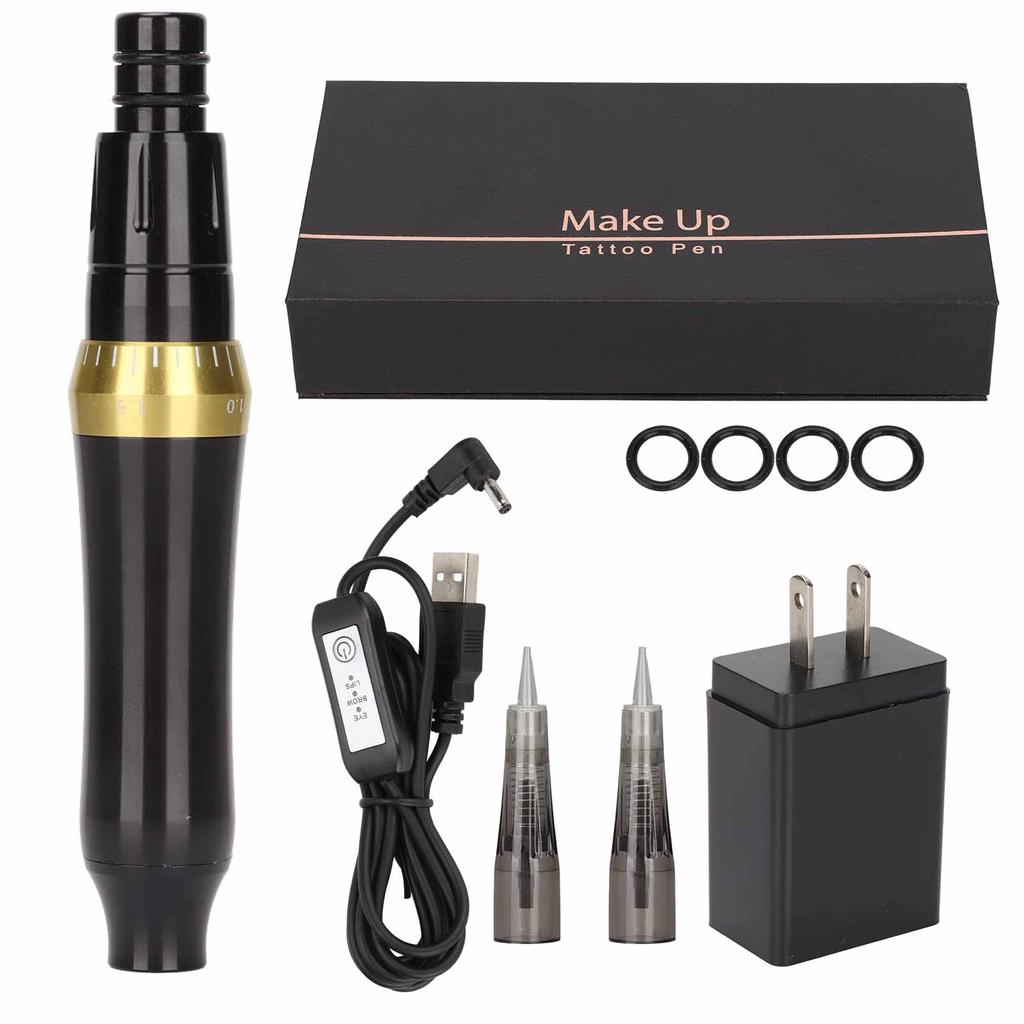 Semi Permanent Tattoo Pen Eyebrow Lip Eyeliner Microblading Makeup Machine Black 110‑240V US Plug
