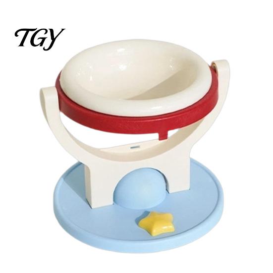 Easy Clean Pet Bowl 2-in-1 Wall Mounted Cat Bowl, Elevated Food Anti-Tipping Foldable Raised Feeding Feeder Shelf, Floating for Indoor Cats,