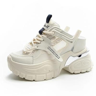 Модные 10,5 см сетчатые дышащие тапочки из натуральной кожи на толстой платформе с клиновидной подошвой, удобные летние туфли