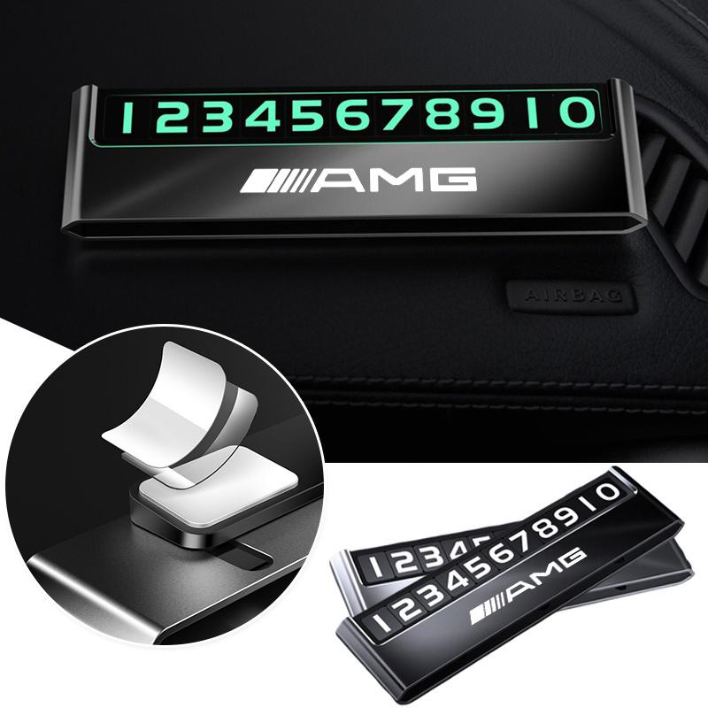 Car LOGO Parking Phone Number Plate Auto Interior Stickers for Mercedes Benz AMG W177 W176 X166 X167 C257 C218 X253 C118 C117 JR9