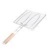 Non-stick Barbecue Net Foldable BBQ Grilling Portable BBQ Basket Net Fish Meat Hamburg Net Camping Picnic Tools