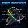 Автомобильное зарядное устройство Bluetooth 5.0 FM-передатчик PD 18 Вт Type-C Dual USB 4.2A Цветная подсветка прикуривателя MP3-плеер