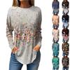 Tee Shirts For Women Fall Casual Long Sleeve Shirts Sweatshirt Retro Printing Top Pullover