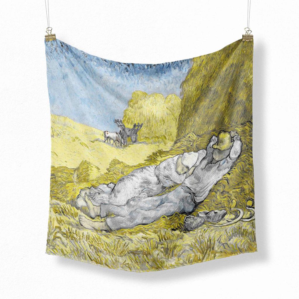 70cm Flower Oil Painting New Spring Winter Silk Scarf Men Luxury Brand Designer Fashion Scarves Plaid for Women Scarf