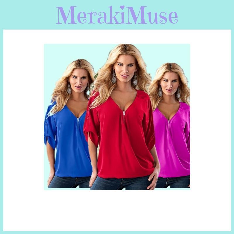 Relaxed Fit Polyester Long Sleeve Vneck Shirt For Women With Spliced Pattern Perfect For Spring