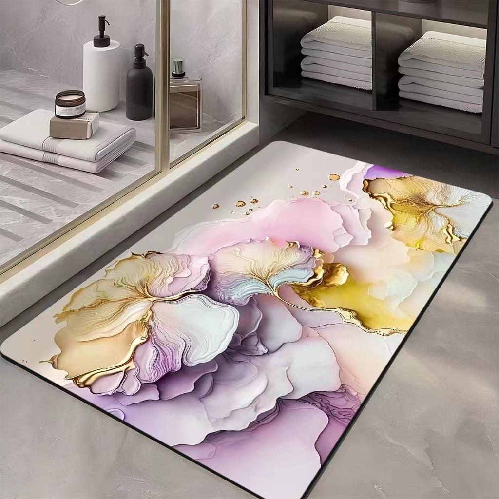 Light Luxury Marble Diatom Mud Mat Bathroom Toilet Toilet Into The Door Absorbent Non-slip Quick Dry Mat