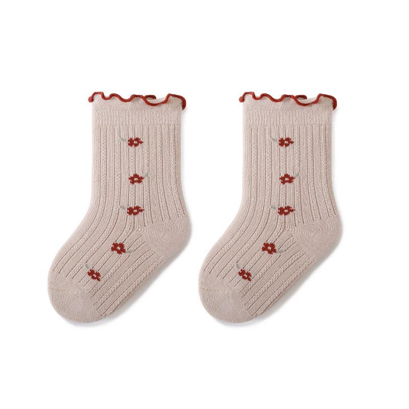 Infant Kids Girl Cotton Socks Baby Ruffles Vintage Floor Socks 0-5Y Baby Children Socks For Princess Cute Socks Flower