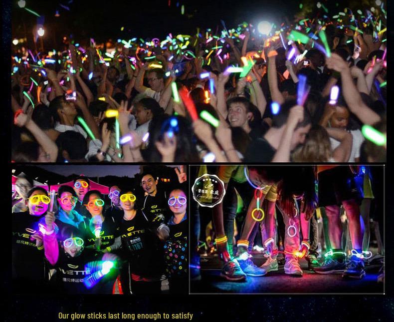 8-цветный смешанный 50/100 шт. светящаяся палочка, мигающая волшебная палочка - флуоресцентная лампа для концерта на открытом воздухе, ночного рынка