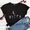 Witch Star Moon Print Женская повседневная летняя футболка с коротким рукавом и круглым вырезом Свободная женская футболка Женская футболка Топы Camisetas Mujer